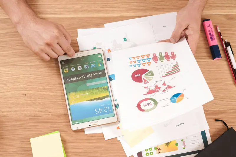 Calculator and printed schedules used to prepare a company income tax return
