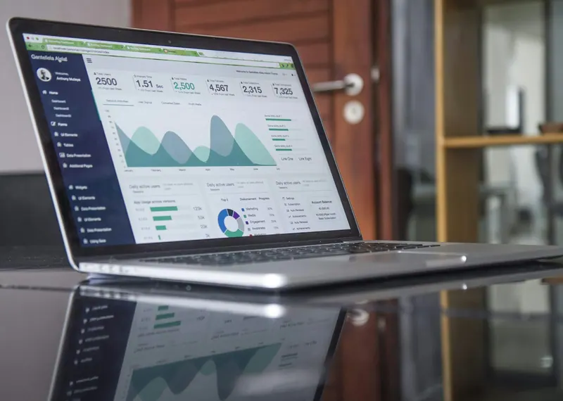 Financial statements and reporting standards being compared on a laptop screen